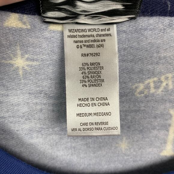 The Wizarding World Of Harry Potter Blue Hogwarts Two Piece PJ Jogger Set Sz.M - Picture 13 of 14